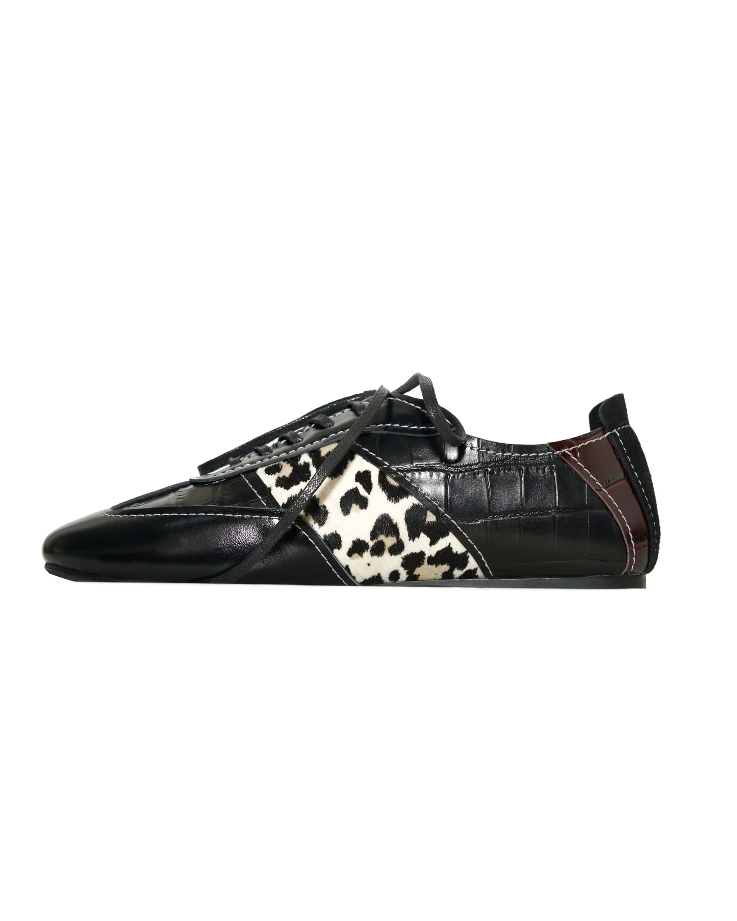RICHILL MELANCHOLY Cow and Horse Leather Thin Sole Casual Sneakers Leopard Print German Training Shoes