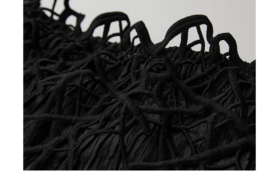 Scorpio No1r 'Velvet Ruin' DARK PRESSED PLEATS STRAIGHT BLACK SKIRTS