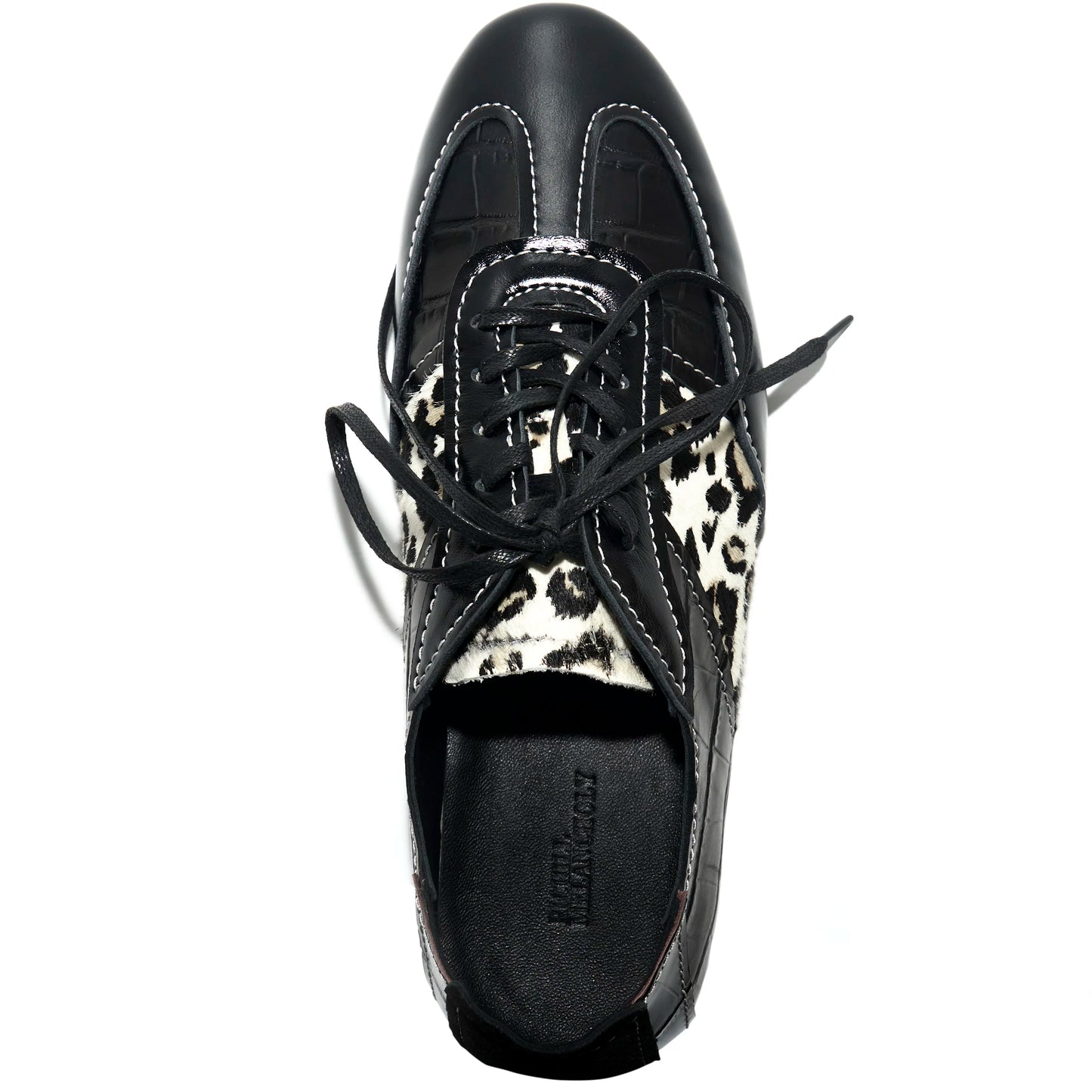 RICHILL MELANCHOLY Cow and Horse Leather Thin Sole Casual Sneakers Leopard Print German Training Shoes