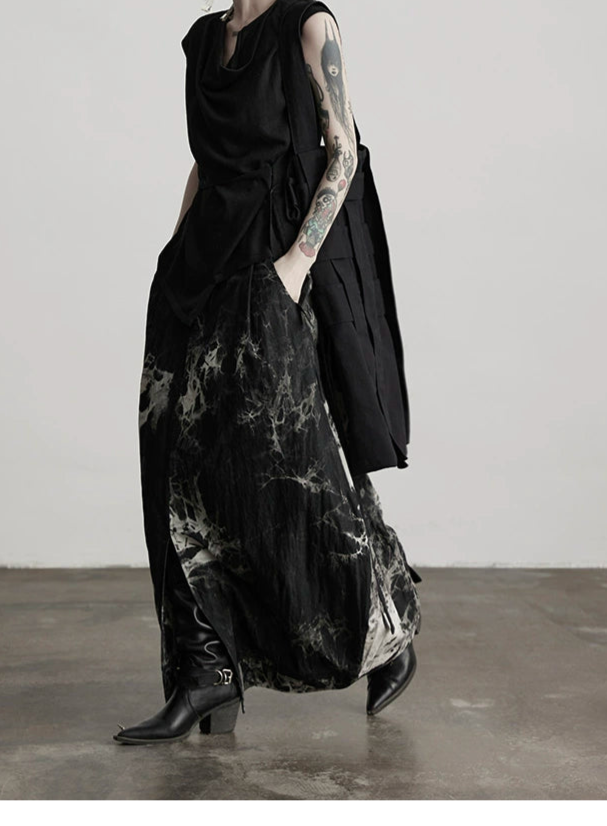 Scorpio No1r 'Midnight Star 'SLIM WAIST SLIM SWING COLLAR BLACK KNIT VEST SUMMER SLEEVELESS TOP T-SHIRT WOMEN