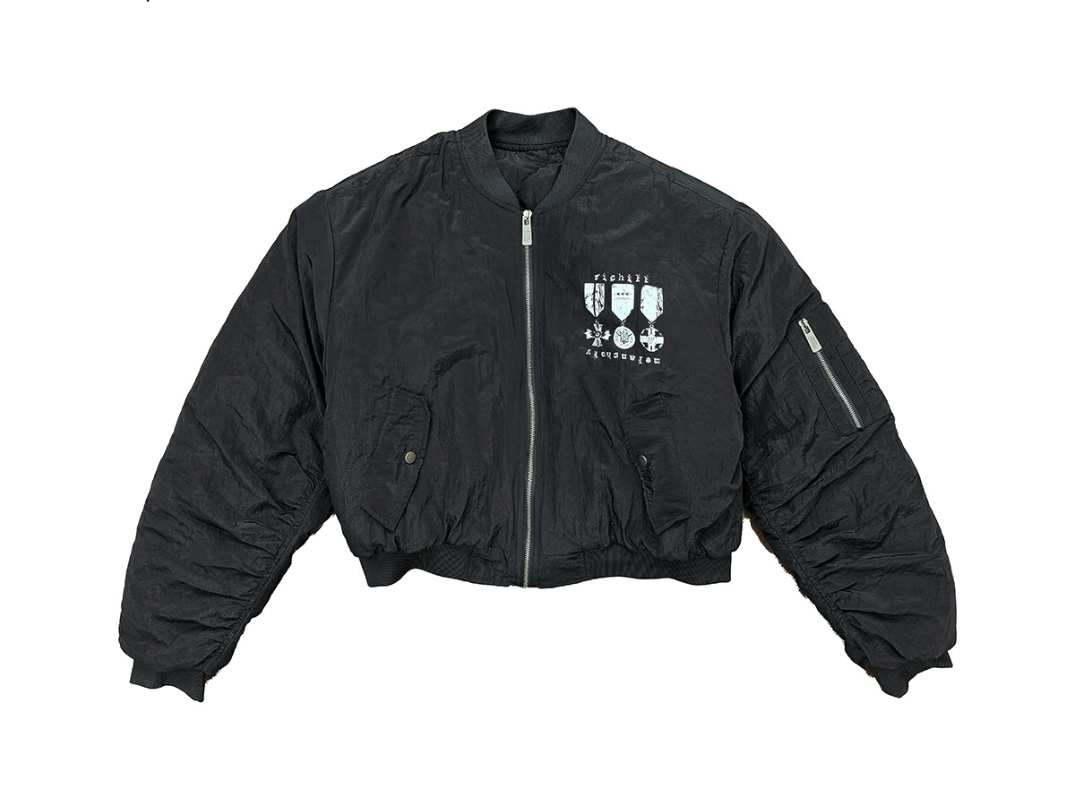 RICHILL MELANCHOLY Medal Print Air Force Jacket Cotton Jacket