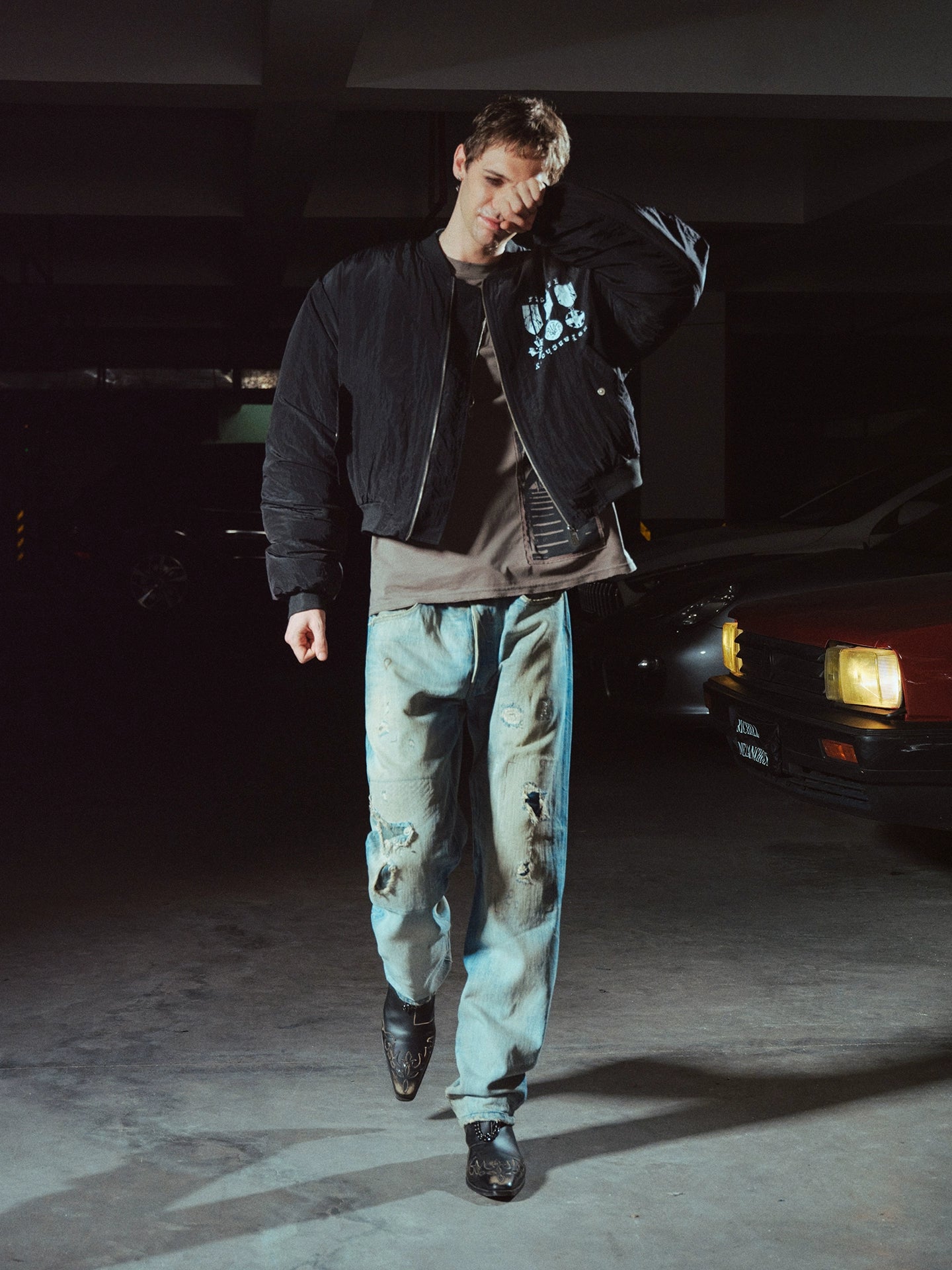 RICHILL MELANCHOLY Medal Print Air Force Jacket Cotton Jacket