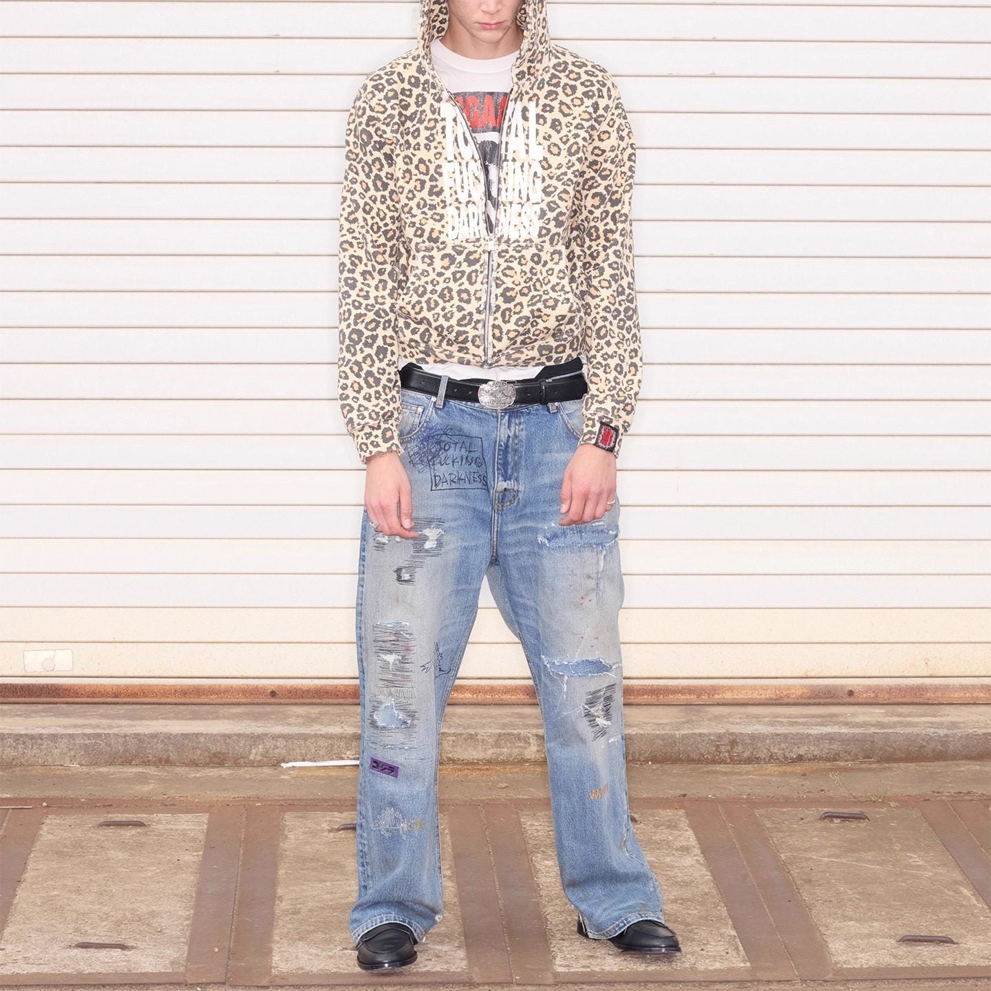 SONGAADON 26SS Random Cord Patch Embroidered Diamond Jeans