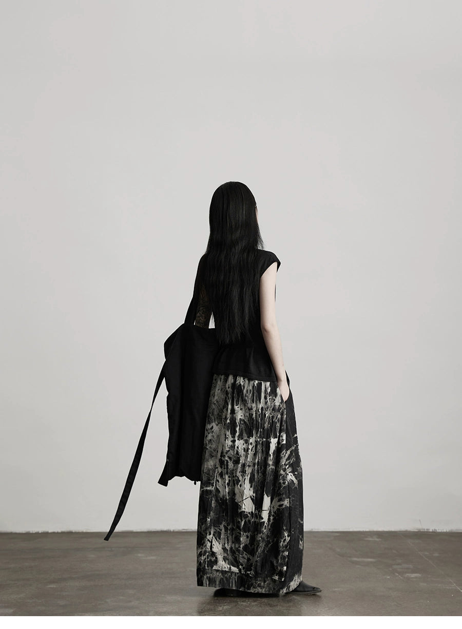 Scorpio No1r 'Midnight Star 'SLIM WAIST SLIM SWING COLLAR BLACK KNIT VEST SUMMER SLEEVELESS TOP T-SHIRT WOMEN