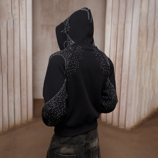 DND4DES Hot diamond dream core love print hoodie custom fabric short and wide zipper hoodie