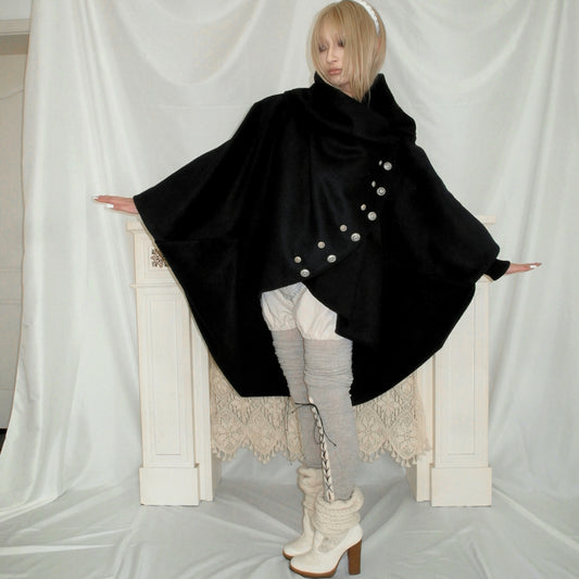 SnowCastle Medieval Napoleon Breast Buttons Soft and Woolly Wrapped Wear More French Knight Cloak Coats