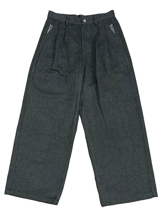 RICHILL MELANCHOLY ディープグレー フリース パッチワーク ルーズストレートパンツ