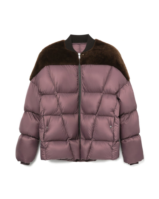 RICK OWENS Shearling-paneled Quilted Shell Sown Jacket